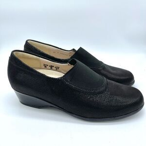 Waldlaufer Black Leather Loafers Size 9